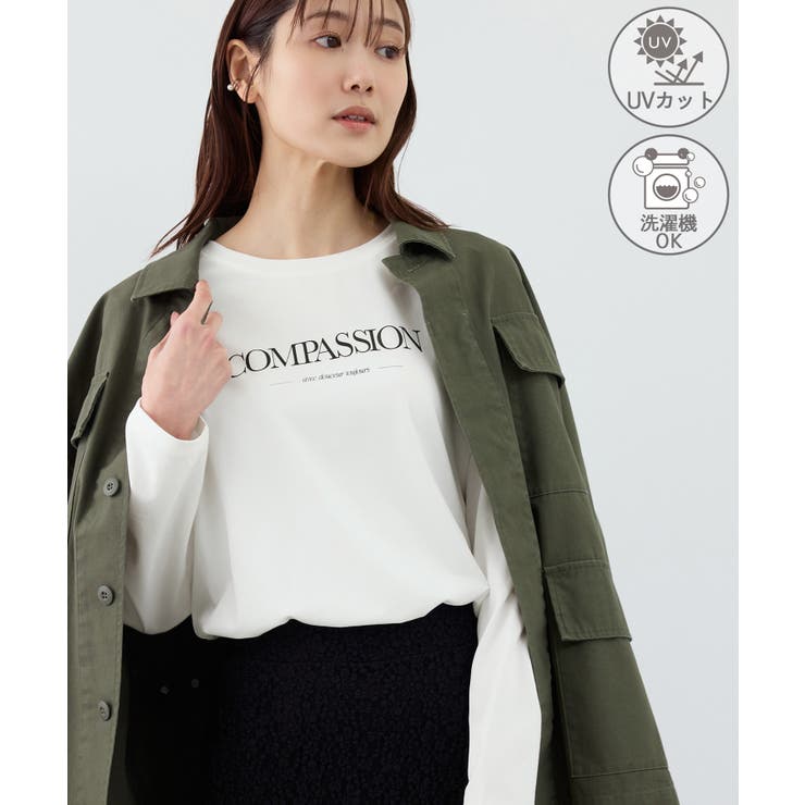 RENUロゴプリントロングTシャツ/UVカット・イージーケア | ROPE' PICNIC | 詳細画像1 