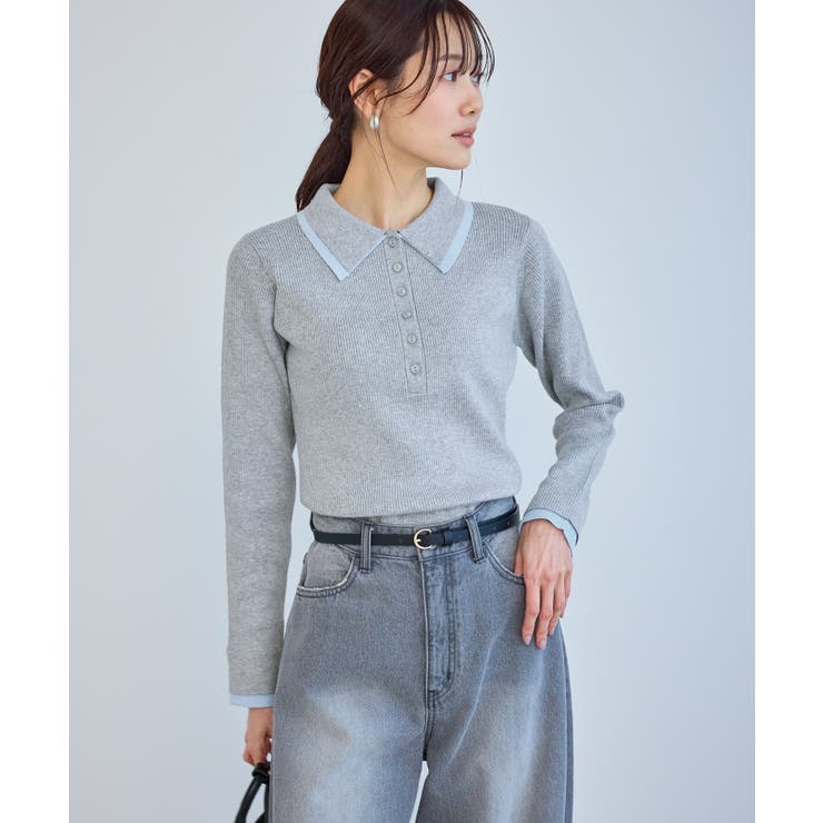 レイヤード風リブポロニット | ROPE' PICNIC | 詳細画像7 