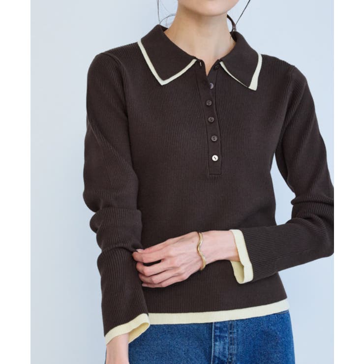 ブラウン系(22) | レイヤード風リブポロニット | ROPE' PICNIC