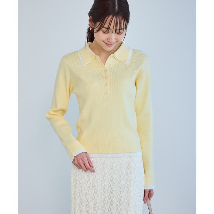 クリーム(83) | レイヤード風リブポロニット | ROPE' PICNIC