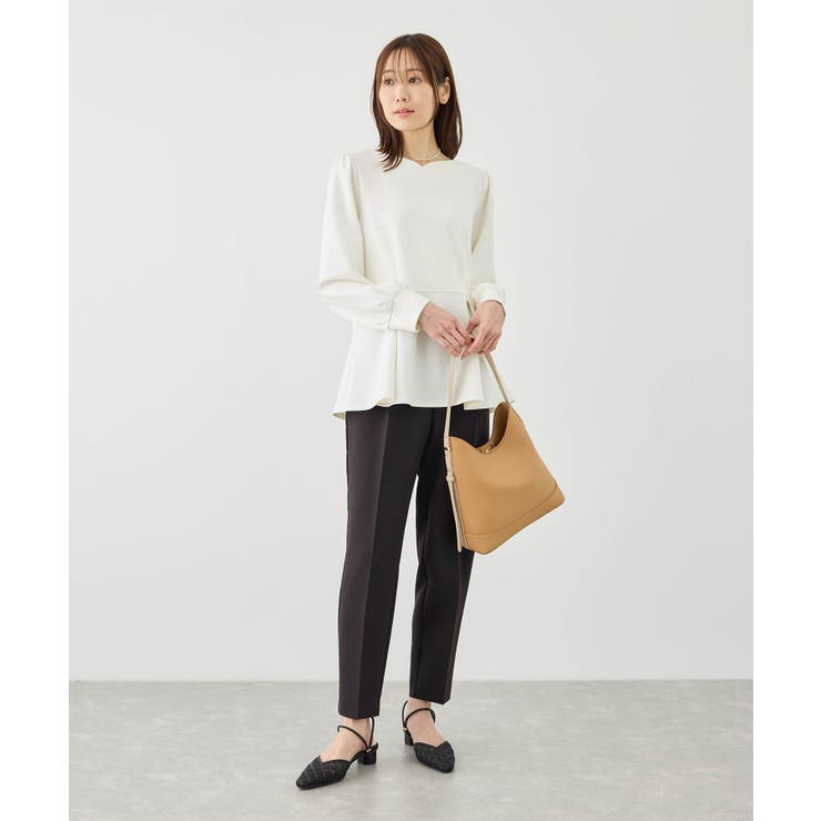 カットジョーゼットハートネックペプラムプルオーバー | ROPE' PICNIC | 詳細画像3 