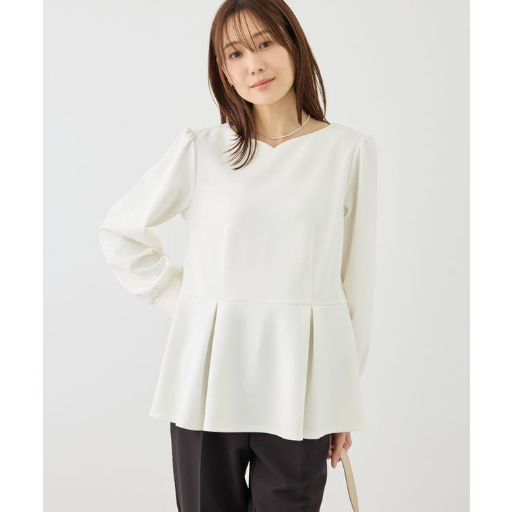 カットジョーゼットハートネックペプラムプルオーバー | ROPE' PICNIC | 詳細画像4 