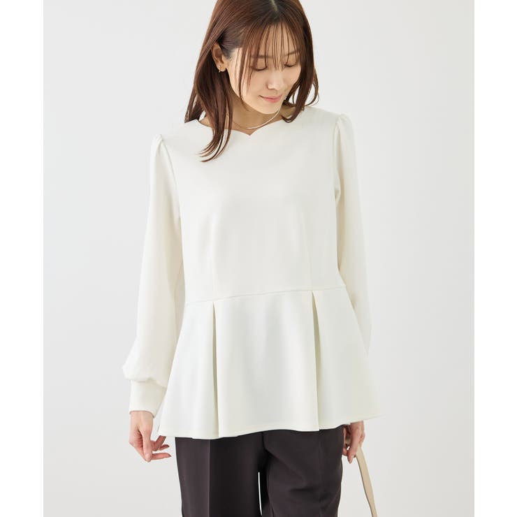 カットジョーゼットハートネックペプラムプルオーバー | ROPE' PICNIC | 詳細画像5 