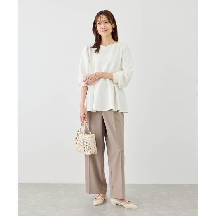 カットジョーゼットハートネックペプラムプルオーバー | ROPE' PICNIC | 詳細画像9 