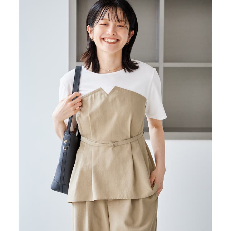 【ちゃんと+かわいい保証】エアリーリネンライク ドッキングカットトップス UVケ… | ROPE' PICNIC | 詳細画像12 