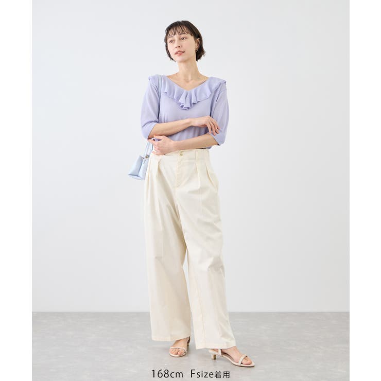 5分袖フリルニット[品番：RPCW0051866]｜ROPE' PICNIC（ロペピクニック