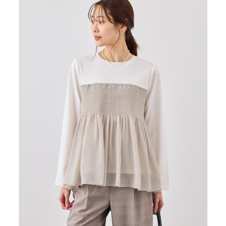 シャーリングビスチェ風ドッキングロングスリーブカットソー/リンクコーデ | ROPE' PICNIC | 詳細画像15 