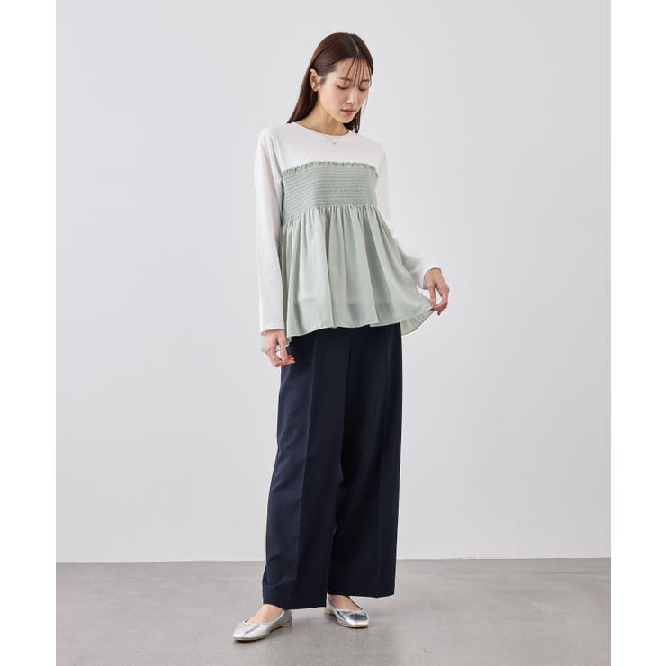 シャーリングビスチェ風ドッキングロングスリーブカットソー/リンクコーデ | ROPE' PICNIC | 詳細画像17 