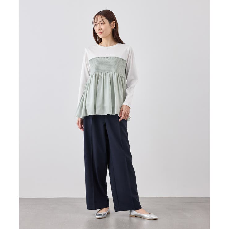 シャーリングビスチェ風ドッキングロングスリーブカットソー/リンクコーデ | ROPE' PICNIC | 詳細画像18 