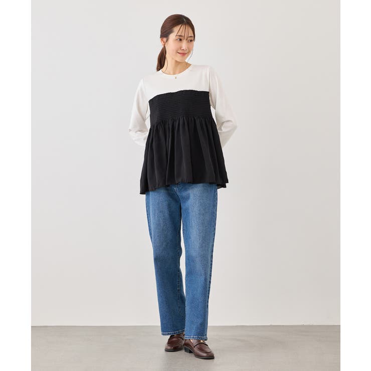 シャーリングビスチェ風ドッキングロングスリーブカットソー/リンクコーデ | ROPE' PICNIC | 詳細画像3 