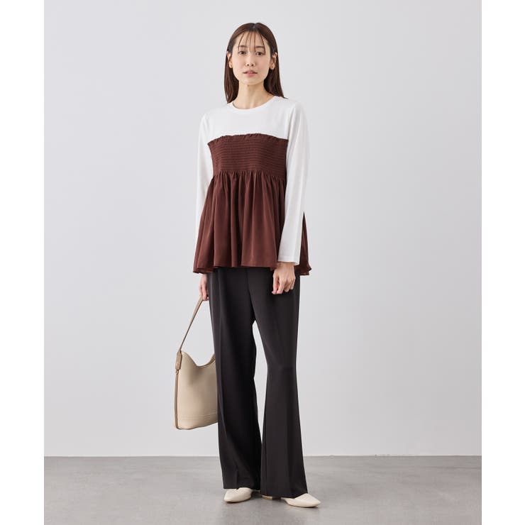 シャーリングビスチェ風ドッキングロングスリーブカットソー/リンクコーデ | ROPE' PICNIC | 詳細画像6 