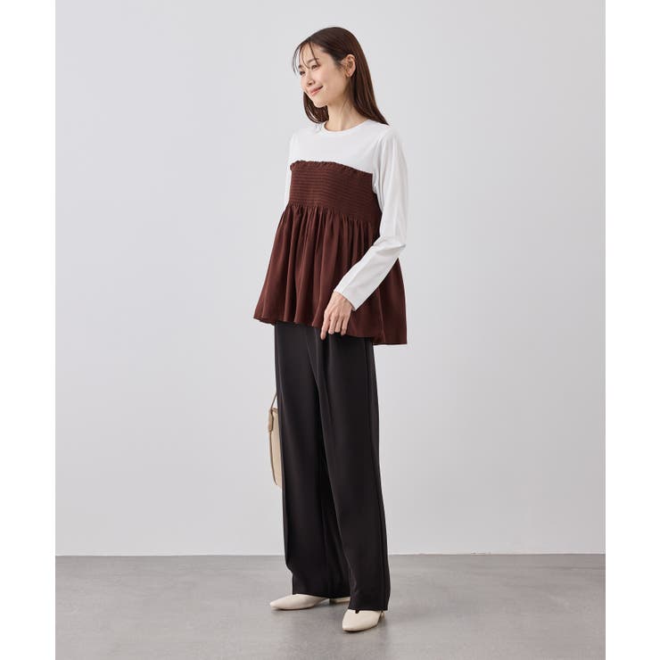 シャーリングビスチェ風ドッキングロングスリーブカットソー/リンクコーデ | ROPE' PICNIC | 詳細画像7 