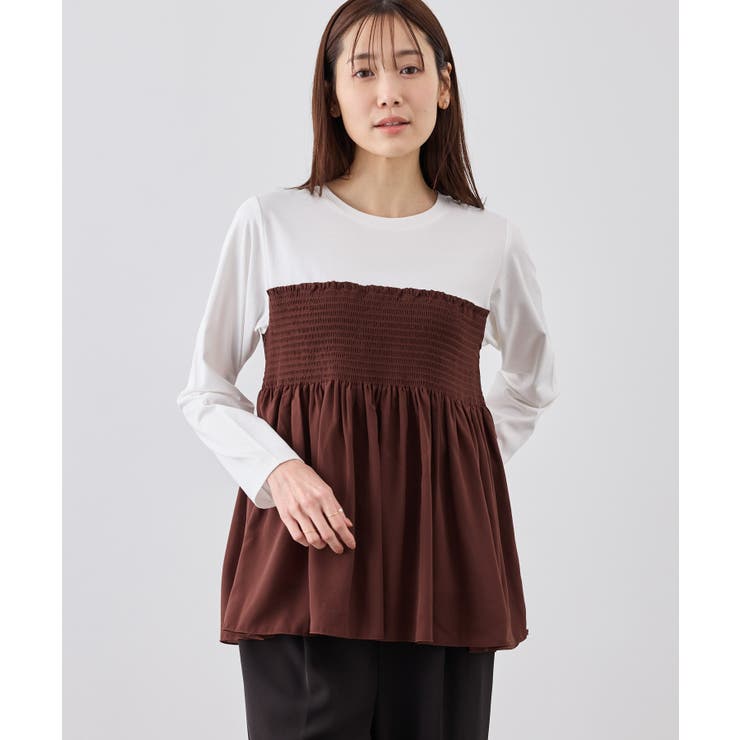 シャーリングビスチェ風ドッキングロングスリーブカットソー/リンクコーデ | ROPE' PICNIC | 詳細画像9 