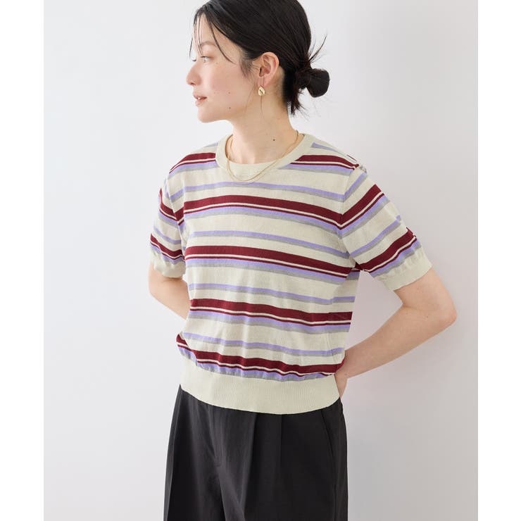 オフホワイト(15) | マルチボーダーニット | ROPE' PICNIC