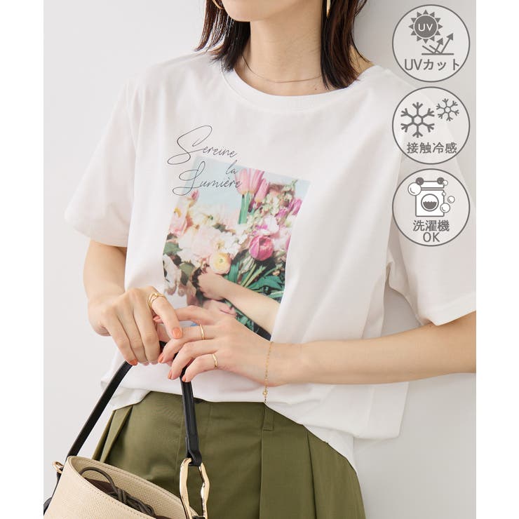 ホワイト系(13) | RENUロゴ＆フォトアソートプリントTシャツ UVカット 接触冷感 | ROPE' PICNIC