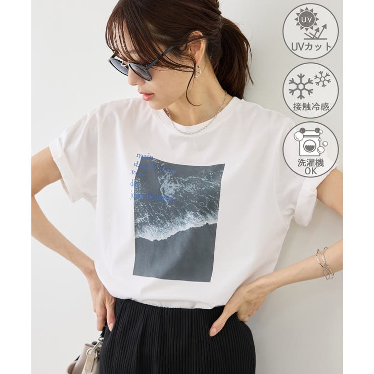 ホワイト系(14) | RENUロゴ＆フォトアソートプリントTシャツ UVカット 接触冷感 | ROPE' PICNIC