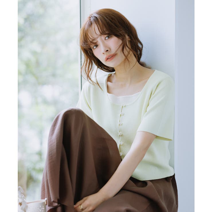 イエロー(80) | レイヤード風カーディガントップス | ROPE' PICNIC