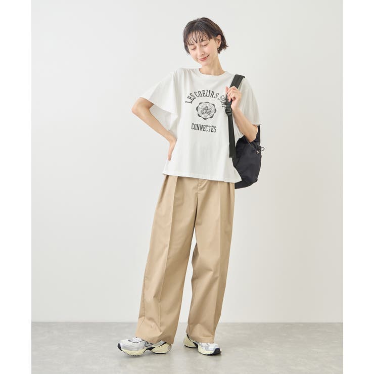 カレッジロゴプリントフレアスリーブピグメントTシャツ/リンクコーデ | ROPE' PICNIC | 詳細画像10 