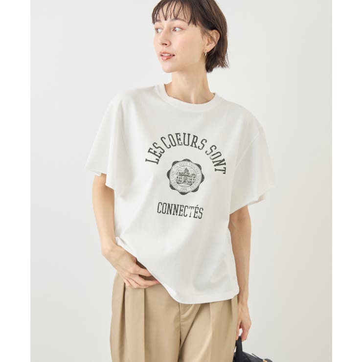 カレッジロゴプリントフレアスリーブピグメントTシャツ/リンクコーデ | ROPE' PICNIC | 詳細画像13 