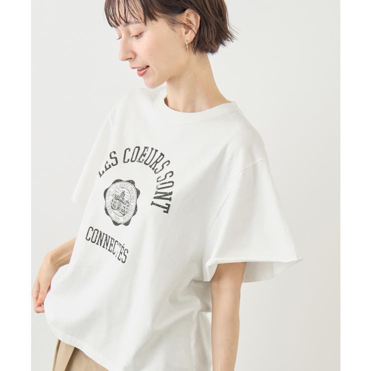 カレッジロゴプリントフレアスリーブピグメントTシャツ/リンクコーデ | ROPE' PICNIC | 詳細画像14 