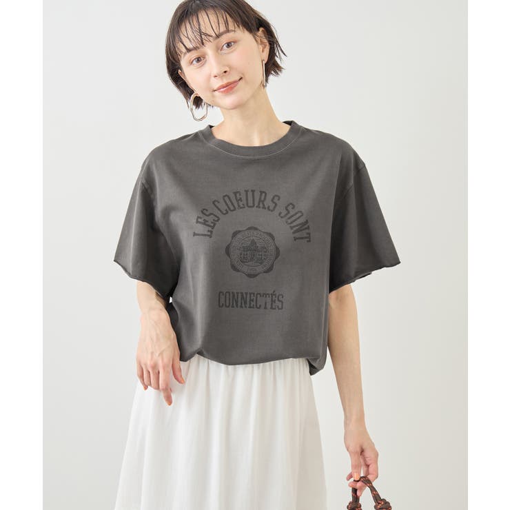 カレッジロゴプリントフレアスリーブピグメントTシャツ/リンクコーデ | ROPE' PICNIC | 詳細画像5 