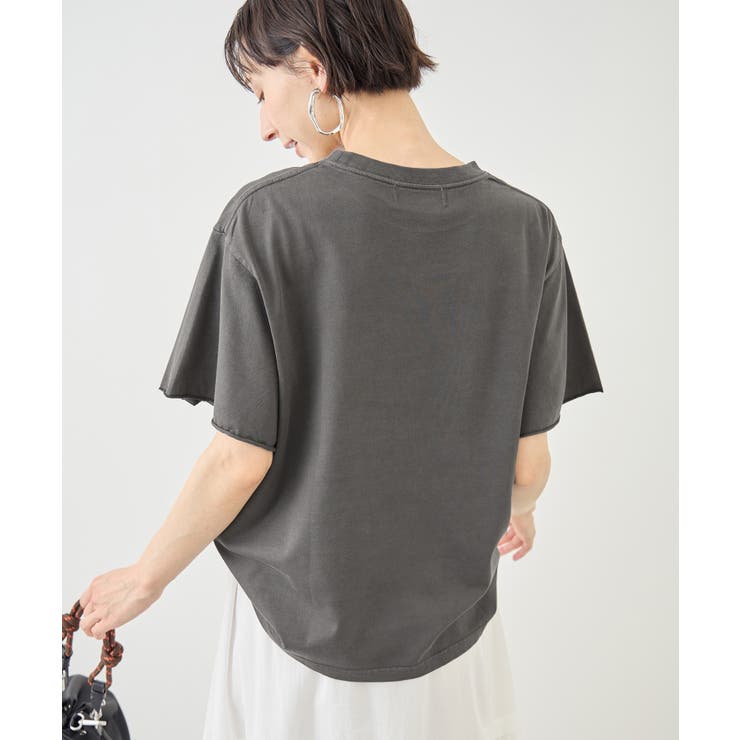 カレッジロゴプリントフレアスリーブピグメントTシャツ/リンクコーデ | ROPE' PICNIC | 詳細画像6 