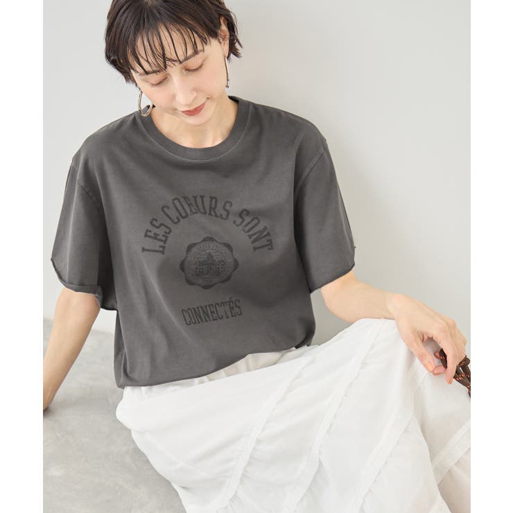 カレッジロゴプリントフレアスリーブピグメントTシャツ/リンクコーデ | ROPE' PICNIC | 詳細画像8 