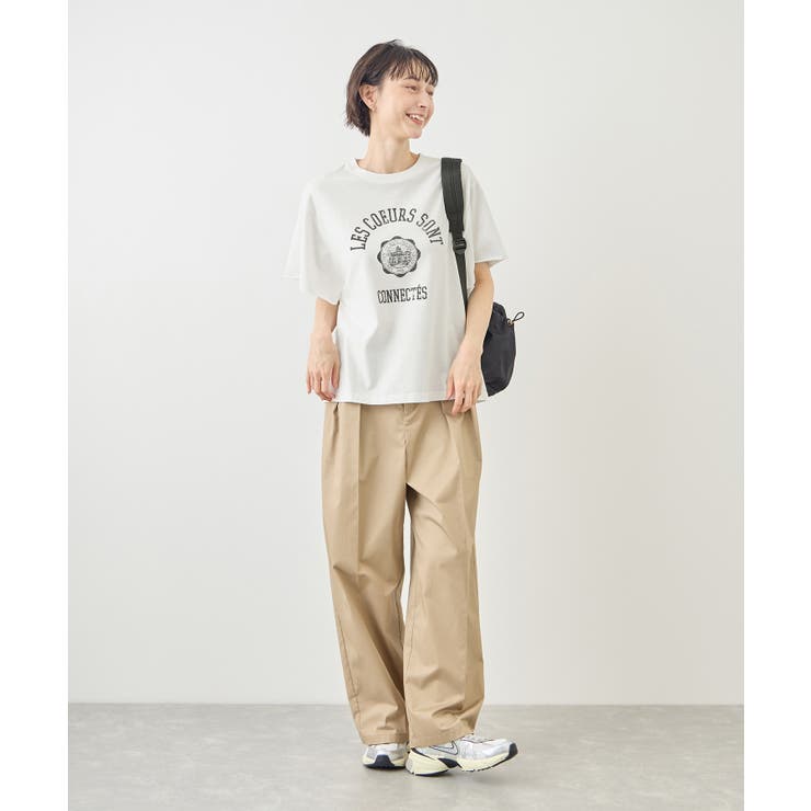 カレッジロゴプリントフレアスリーブピグメントTシャツ/リンクコーデ | ROPE' PICNIC | 詳細画像9 