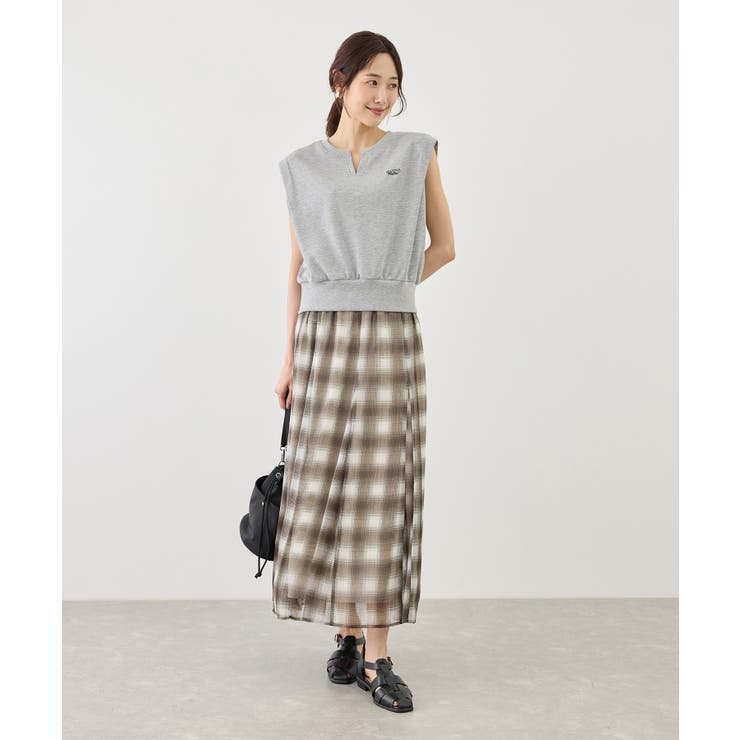 キーネックラメ入りミニ裏毛トップス/汗染み防止・セットアップ対応 | ROPE' PICNIC | 詳細画像14 