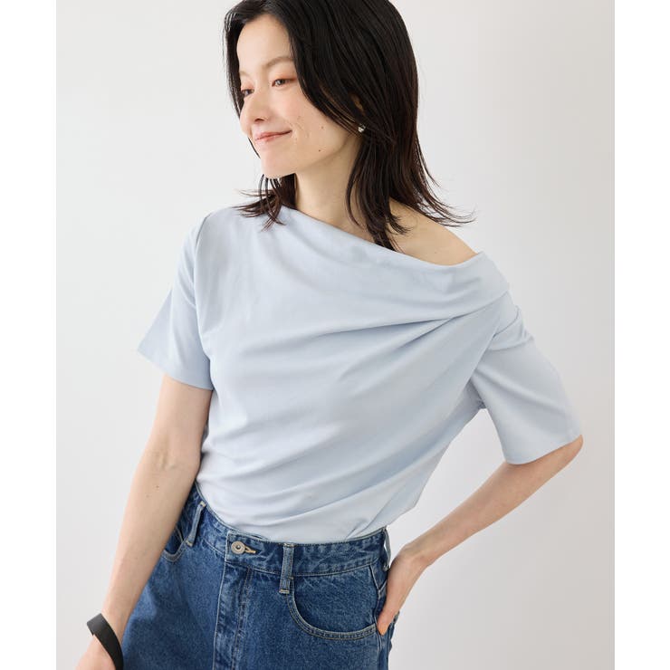サックス(48) | ハーフスリーブドレープカットトップス | ROPE' PICNIC