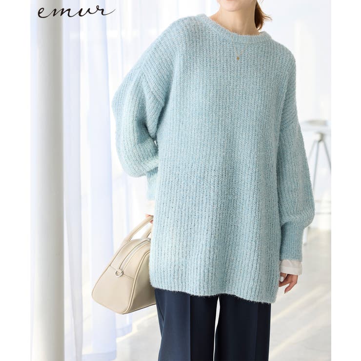 サックス | 【emur/エミュール】ブークレニットチュニック | ROPE' PICNIC