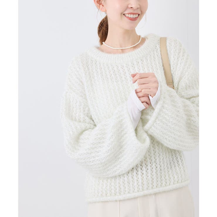 【emur/エミュール】フェザーラメメッシュ編みニット | ROPE' PICNIC | 詳細画像11 