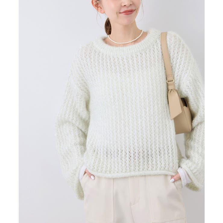 【emur/エミュール】フェザーラメメッシュ編みニット | ROPE' PICNIC | 詳細画像12 