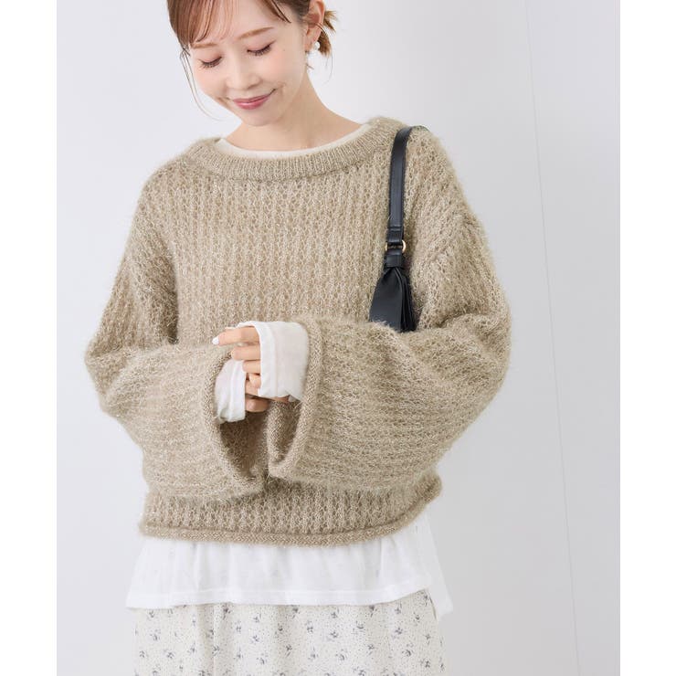 【emur/エミュール】フェザーラメメッシュ編みニット | ROPE' PICNIC | 詳細画像16 