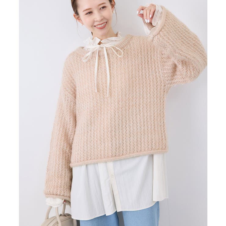 【emur/エミュール】フェザーラメメッシュ編みニット | ROPE' PICNIC | 詳細画像22 