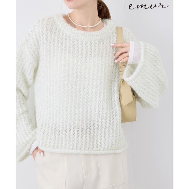 オフサブ | 【emur/エミュール】フェザーラメメッシュ編みニット | ROPE' PICNIC