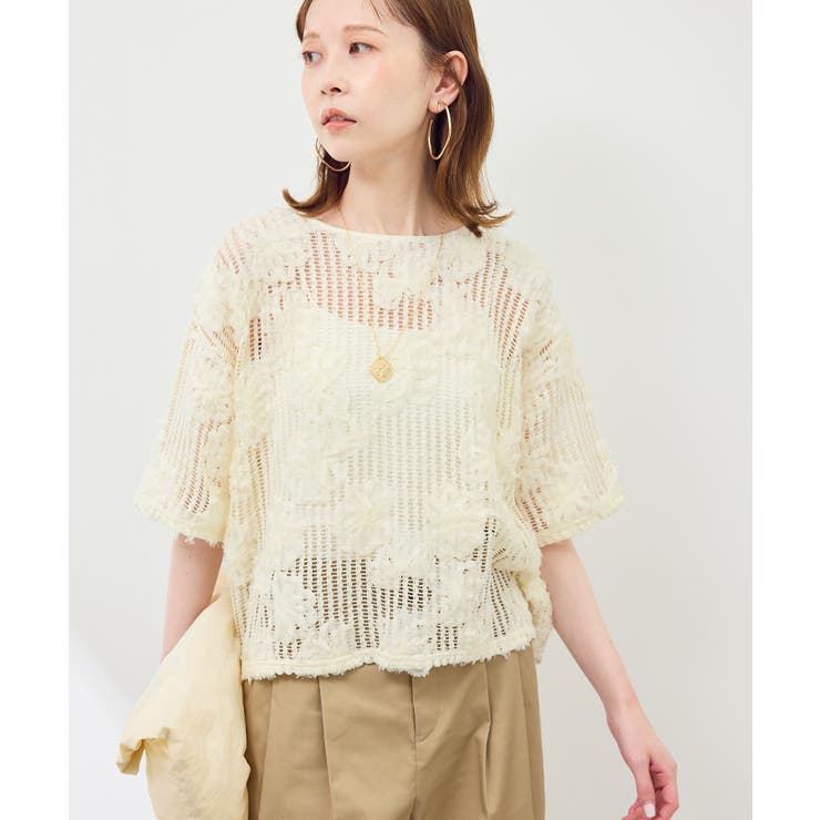 メッシュコード刺繍プルオーバー | ROPE' PICNIC | 詳細画像13 