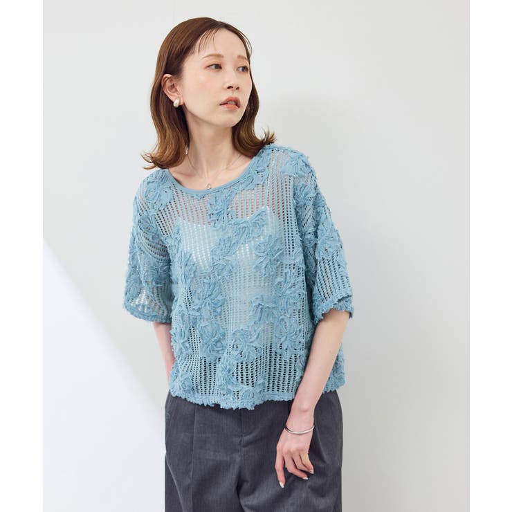 メッシュコード刺繍プルオーバー | ROPE' PICNIC | 詳細画像21 