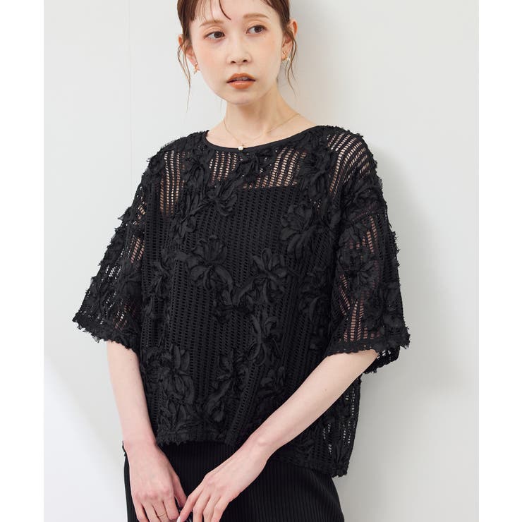 メッシュコード刺繍プルオーバー | ROPE' PICNIC | 詳細画像6 