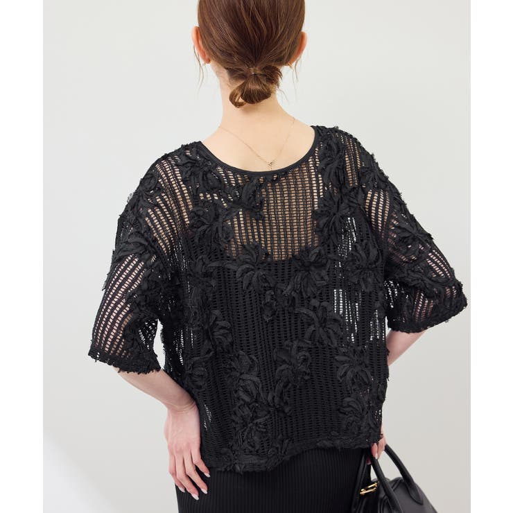 メッシュコード刺繍プルオーバー | ROPE' PICNIC | 詳細画像8 