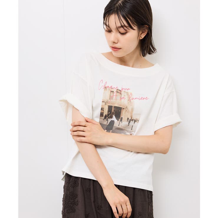 オフショルプリントハーフスリーブTシャツ | ROPE' PICNIC | 詳細画像17 
