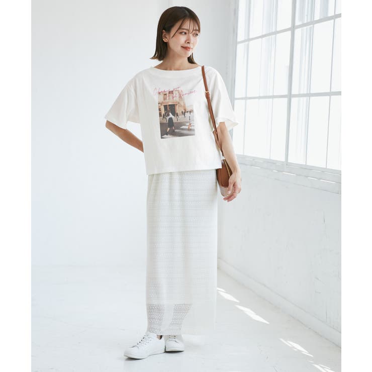 オフショルプリントハーフスリーブTシャツ | ROPE' PICNIC | 詳細画像2 