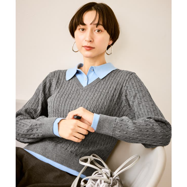 【新色追加】フェイクレイヤードニットプルオーバー | ROPE' PICNIC | 詳細画像14 