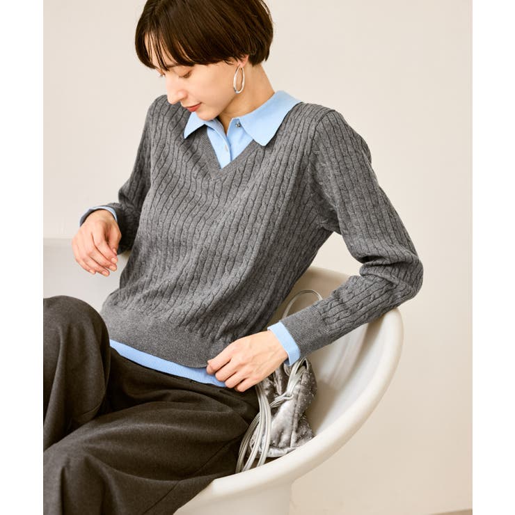 【新色追加】フェイクレイヤードニットプルオーバー | ROPE' PICNIC | 詳細画像16 