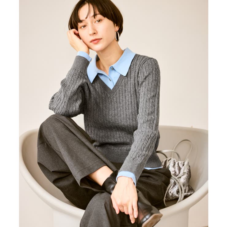 【新色追加】フェイクレイヤードニットプルオーバー | ROPE' PICNIC | 詳細画像17 