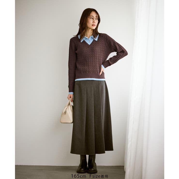 【新色追加】フェイクレイヤードニットプルオーバー | ROPE' PICNIC | 詳細画像2 