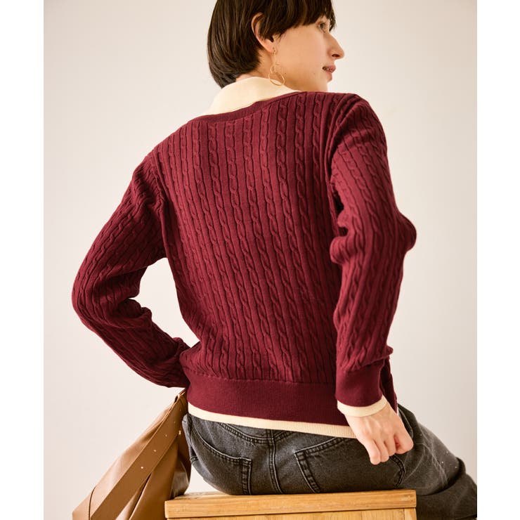 【新色追加】フェイクレイヤードニットプルオーバー | ROPE' PICNIC | 詳細画像28 