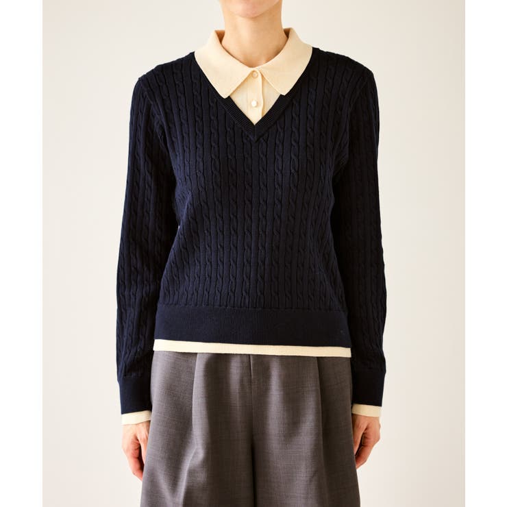 【新色追加】フェイクレイヤードニットプルオーバー | ROPE' PICNIC | 詳細画像29 