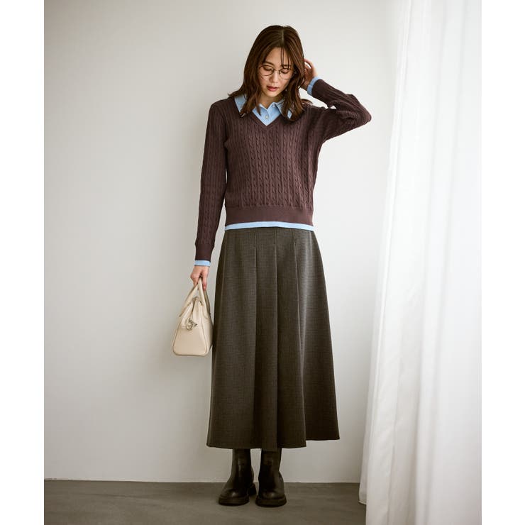 【新色追加】フェイクレイヤードニットプルオーバー | ROPE' PICNIC | 詳細画像3 