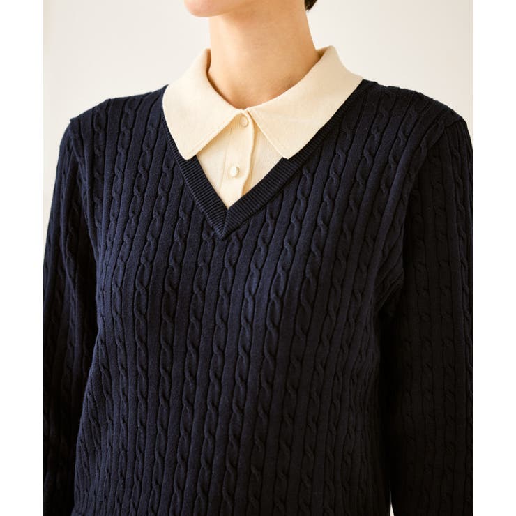 【新色追加】フェイクレイヤードニットプルオーバー | ROPE' PICNIC | 詳細画像32 